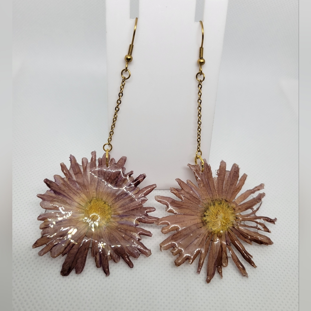 Floral Gold Drop Earrings